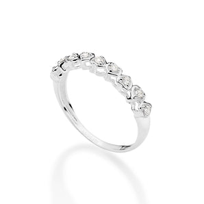 SILVER 925 SUN-KISSED HEARTS SKINNY RING