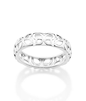 RING WITH HOLLOW BUTTERFLIES IN SOLID 925 STERLING SILVER