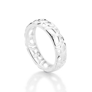 RING WITH HOLLOW BUTTERFLIES IN SOLID 925 STERLING SILVER