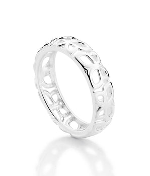 RING WITH HOLLOW BUTTERFLIES IN SOLID 925 STERLING SILVER