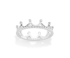 SILVER 925 RADIANT CROWN SKINNY RING