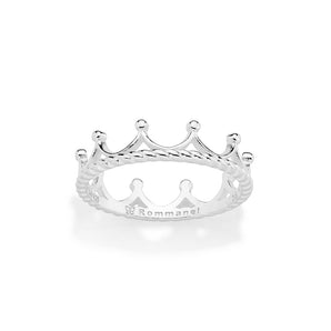 SILVER 925 RADIANT CROWN SKINNY RING