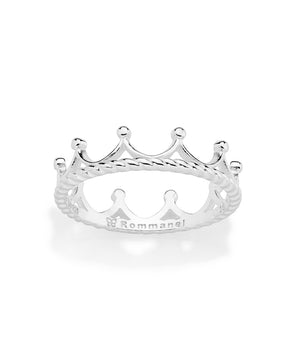 SILVER 925 RADIANT CROWN SKINNY RING