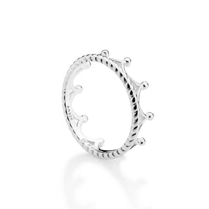 SILVER 925 RADIANT CROWN SKINNY RING