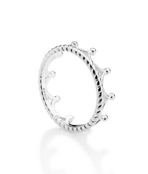SILVER 925 RADIANT CROWN SKINNY RING