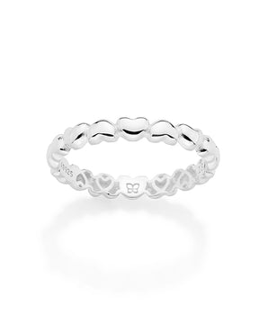 SILVER 925 WOVEN HEARTS SKINNY RING