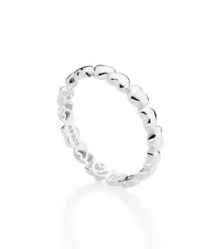 SILVER 925 WOVEN HEARTS SKINNY RING