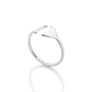 SILVER 925 WHALE TAIL ADJUSTABLE RING