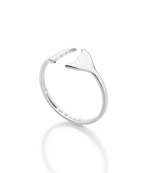 SILVER 925 WHALE TAIL ADJUSTABLE RING