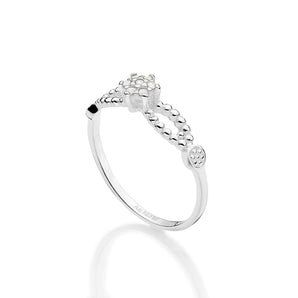 SILVER 925 STUDDED TURNS SKINNY RING
