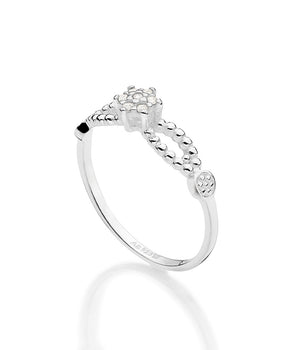 SILVER 925 STUDDED TURNS SKINNY RING
