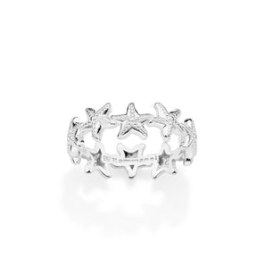 SILVER 925 STARFISH BAND RING