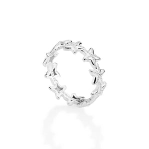 SILVER 925 STARFISH BAND RING