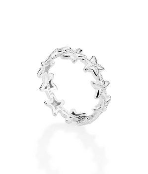 SILVER 925 STARFISH BAND RING