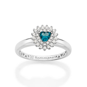 SILVER 925 ILLUMINATED HEART SKINNY RING