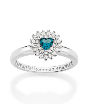 SILVER 925 ILLUMINATED HEART SKINNY RING