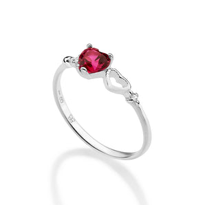 SILVER 925 TENDER LOVE HEART SKINNY RING
