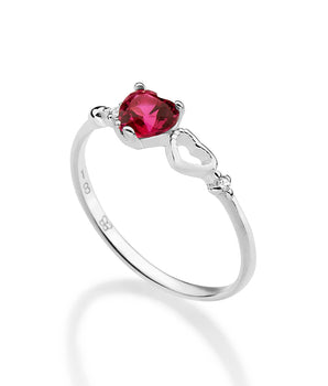 SILVER 925 TENDER LOVE HEART SKINNY RING