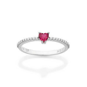 SILVER 925 HEART OF FOREVER SOLITAIRE RING