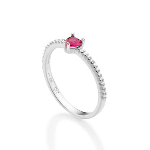 SILVER 925 HEART OF FOREVER SOLITAIRE RING