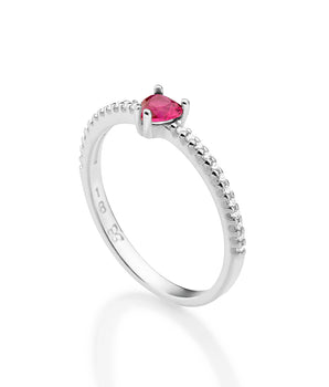 SILVER 925 HEART OF FOREVER SOLITAIRE RING