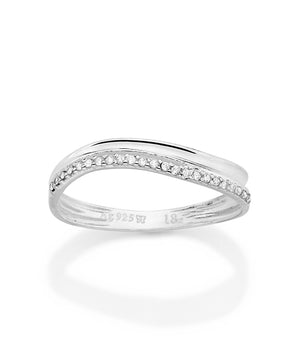 SILVER 925 WAVED SKINNY RING