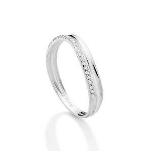 SILVER 925 WAVED SKINNY RING
