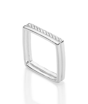 SILVER 925 SQUARE SKINNY RING