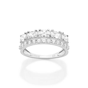 SILVER 925 FOREVER DOUBLE BAND RING