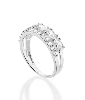SILVER 925 FOREVER DOUBLE BAND RING