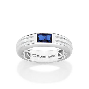 SILVER 925 MEN'S BLUE POWER RING