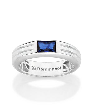 SILVER 925 MEN'S BLUE POWER RING