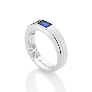 SILVER 925 MEN'S BLUE POWER RING