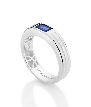 SILVER 925 MEN'S BLUE POWER RING