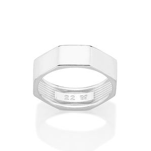 SILVER 925 MEN'S FACETED RING