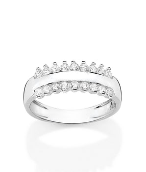 SILVER 925 HALF ETERNITY RING
