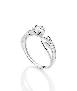 SILVER 925 WILDFLOWER SOLITAIRE RING