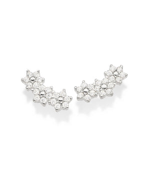 SILVER 925 MULTIPLE FLOWERS EARRINGS