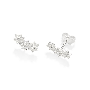 SILVER 925 MULTIPLE FLOWERS EARRINGS