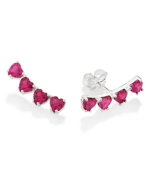 SILVER 925 HEARTS EAR CUFF