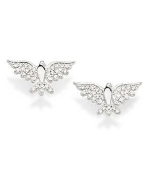 SILVER 925 HOLY SPIRIT DOVE STUD EARRINGS