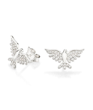 SILVER 925 HOLY SPIRIT DOVE STUD EARRINGS