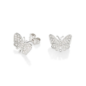 SILVER 925 BUTTERFLY STUD EARRINGS