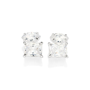 SILVER 925 ME AND YOU STUD EARRINGS