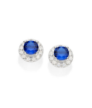 SILVER 925 SOMETHING BLUE STUD EARRINGS