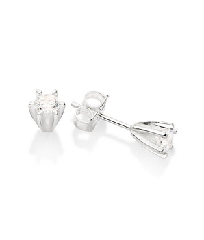 SILVER 925 LARGE SOLITAIRE STUD EARRINGS