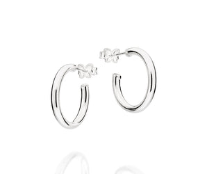 SILVER 925 MEDIUM HOOP EARRINGS