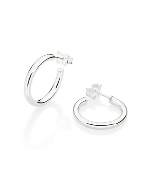 SILVER 925 MEDIUM HOOP EARRINGS