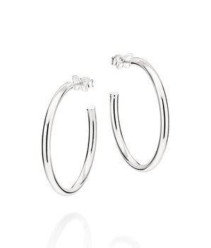SILVER 925 LARGE HOOP EARRINGS
