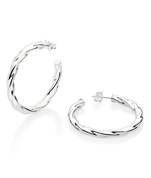 SILVER 925 TWISTED HOOP EARRINGS